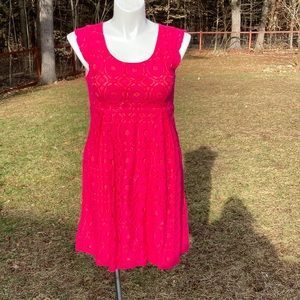 Hot pink over orange liner lace dress by Rabbit Rabbit Rabbit size 12